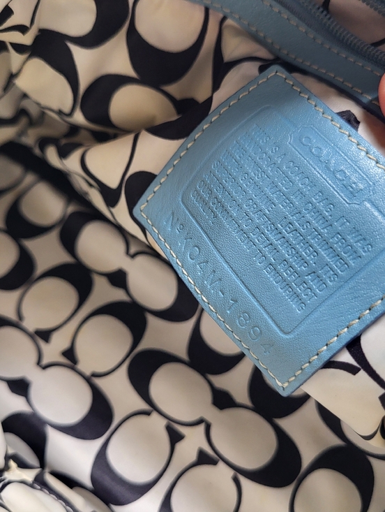 Coach Hampton Black Nylon Leather Trim Tote Mini Bag Purse #1894 Signature Logo - Picture 5 of 13